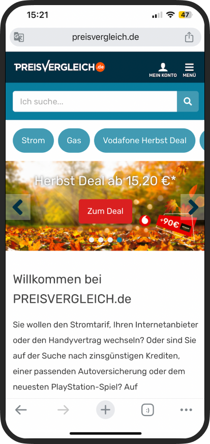 Preisvergleich.de page screenshot